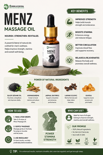 Shri Siddh Ayurveda Boost Confidence Naturally with Menz Massage Oil for Men