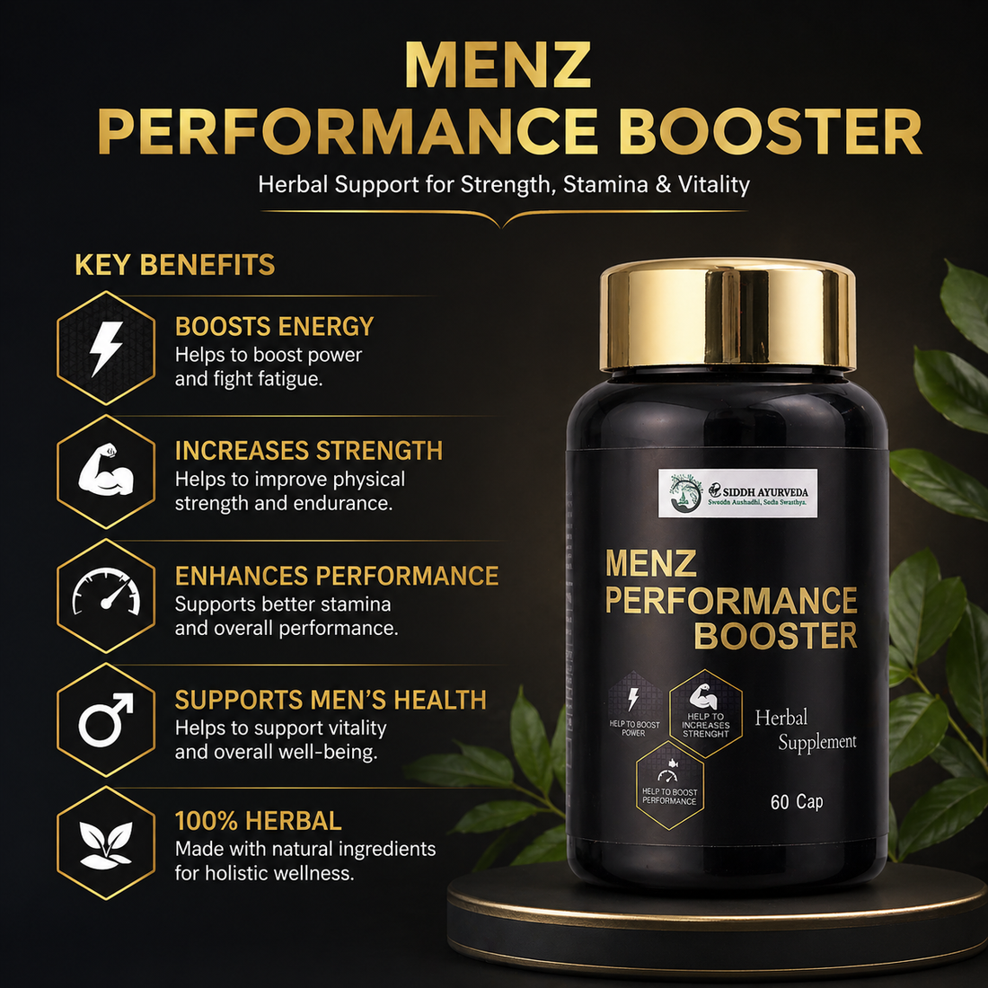 SHRI SIDDH AYURVEDA Menz Booster for Men – Natural Herbal Support for Energy