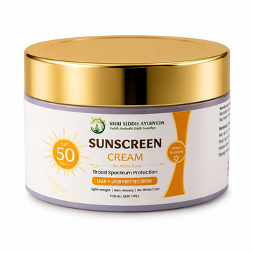 SHRI SIDDH AYURVEDA Sunscreen Cream 50g | Lightweight Daily Sun Protection Cream | Broad Spectrum UVA & UVB Protection | Non-Greasy Moisturizing Formula | Suitable for All Skin Types | Face & Body